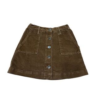 JCrew Crewcuts Girls Brown Corduroy Skirt with Pockets Size 8